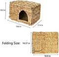 Tfwadmx Rabbit Grass House 2PCS, Extra Large - Natural Hand Woven Seagrass Play Hay Bed, Hideaway Hut Toy for Bunny Hams