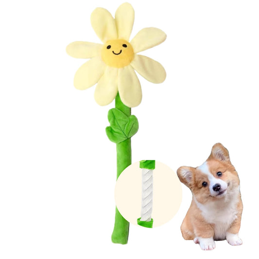 CECE PAW Interactive Puppy Plush Toys - Crinkle Flower Rope Toy, Chew Toys for Teething for Small & Medium Dogs