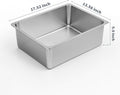 Kirecoo Stainless Steel Cat Litter Box - Metal High Sided Cat Pan, Large Stainless Steel Box, Indoor Litter Tray, Non Stick, No Smell, Easy to Clean, Pet Toilet Supplies for Kitten, Kitty, Rabbit