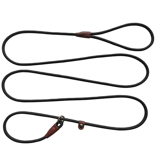 BTINESFUL 5FT 6FT 7FT Slip Lead Dog Leash, Strong Nylon Rope Leash, 1/4" Dog Training Lead for Small Medium Dogs (1/4" * 7 FT, Black)