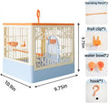 Portable Foldable Bird Cage - 360° Full View Bird Cage with Hook/Food Bowl/Perch, Slide-Out Tray for Easy Cleaning, Essential for Travel and Outings (Includes Carrying Hook)