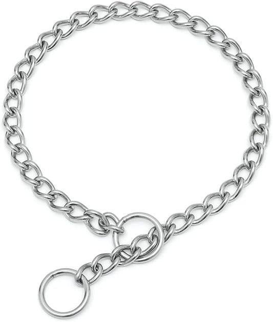 Slip Dog Chain Collars, Stainless Steel Training Dog Collars for Large Dogs