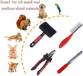 Rabbit Professional Nail Clippers Grooming Kit with Pet Shedding Slicker Brush, Pet Grooming Comb, Nail Clipper Trimmer 