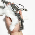 Caticalife Real Rabbit Fur Mouse Cat Toy - 5 Pack with Crinkle Sound, Rattle & Rope, Extra-Wide Durable Tail, Interactive Hunting Toys for Indoor Cats (No Catnip)
