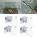 Pssopp Fish Glass Cover Clip, 4Pcs 12mm Stainless Steel Aquarium Glass Cover Support Bracket Holders Universal Lid Clips