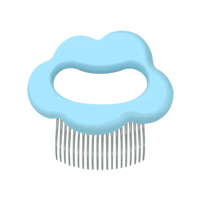 LuckyOpt Cat Massage Comb, Cute Comfort Cat Shedding Brush with Elasticity Curved Comb Teeth for Reducing Knots, Relaxing Cat Deshedding Brush for Short Hair & Long Hair Pet Hair Remover (Cloud,Blue)