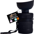 GORILLA GRIP Dog Water Bottle, Portable Water Bowl Dispenser for Dogs, 12 oz Leak Proof Pet Travel Squeeze Bottles Food Grade Silicone, Pet Stocking to Go Puppy Essentials, Black