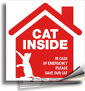 iSYFIX Cat Inside Alert Signs Stickers, 5x5 Inch, 4 Pack