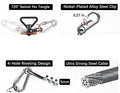 TOMBABY Dog Tie Out Cable and Stake,with 20FT Heavy Duty Cable,360° Swivel Dog Anchor& Anti-Tangle,Dog Runner for Yard,D