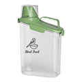 Brabtod Bird Seed Storage Container Portable-3 Qt/2.8 L Clear Pet Food Container-with Measuring Cup/Lid,Airtight Wild Bird Seed Dispenser for Storing Sunflower Seed|Squirrel proof|BPA Free-Green