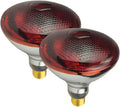 2 Pack 250W Red Heat Lamp Infrared Bulbs PAR38 Glass Lamp Bulb for Food Service, Brooder Bulb, Chicks, Pet, Bathroom, Li