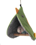 Bird Snuggle Tent - Hanging Sleeping Hut with Perches for Small Birds Parrot Parakeet Cockatiel Conure Budgie Finch Quak
