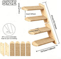Wall Mounted Cat Shelf, 2 Pack 2 Step Wooden Stairway with Jute Rope, Space-Saving Modular Climbing Ladder for Indoor Ca