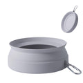 SLSON Spill Proof Dog Water Bowl for Cars,Collapsible No Splash Dog Travel Bowls Integrated Molding Portable Pet Bowl for Vehicle Road Trip Truck,RV,SUV,Boat Accessories (Cold Grey)