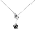 MYOSPARK Dog Paw Print Pendant Necklace - Dog Groomer Gift