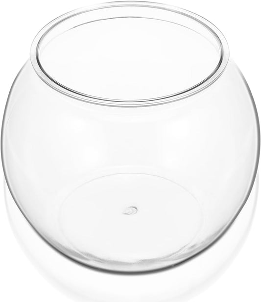 Mipcase 1.5 Gallon Clear Plastic Fish Bowl Round Desktop Fish Tank for Home Office Garden Decoration Small Ornamental Aq