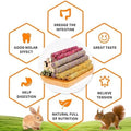Jorewood Rabbit Chew Toys,Natural Hanging Basket with Sweet Bamboo,Timothy Hay,Peach Sticks for Bunny Chinchillas Guinea