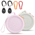 WALLFID Silicone Dog Treat Pouch Small Bag,2PCS Pet Walking Bag for Dog and Cat,Pocket Size,Easy to Clean,Odorless,Zipper Design,Moisture-Proof,Travel Walking Bag,Portable Training Bag. (Gray&Purple)