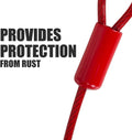 BV Dog Tie Out Cable 30 Feet - Heavy Duty Dog Lead Up to 125 Pounds - Reflective & Rust-Free with Quick Release Swivel Clips & 360° Rotating Clasp - Tangle-Free Dogs Runner for Yard (Red, Single)