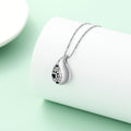 Yinplsmemory Pet Paw Print Teardrop Urn Necklace for Ashes for Dog/Cat Ashes Keepsake Memorial Pet Cremation Jewelry