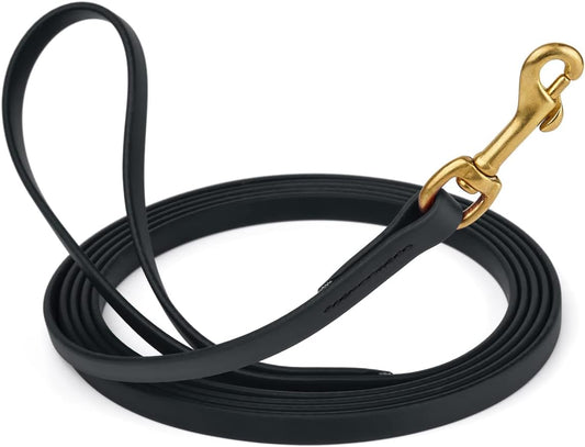 Viper Biothane Working Tracking Lead Leash Long Line for Dogs, Black 1/2" x 15ft