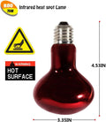 Infrared Heat Lamp Bulbs 75W 2 Pack,Red Basking Spot Light Bulb Reptile Heating lamp for Bearded Dragon,Turtle,Snake,Leo