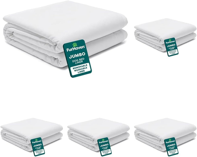 FurHaven Dog Bed Liner for Large Dogs, Water-Resistant Foam Protector with Quiet No-Crinkle Cover Design, Easy to Clean,