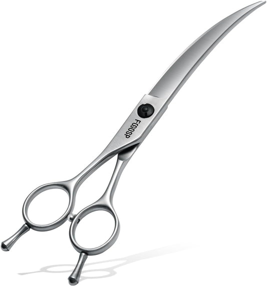 Professional Left Handed Curved Dog Grooming Scissors for Lefty Groomers 35° Arc Grooming Shears for Dogs Pet Cat Japane