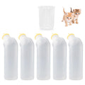 Xuandea 5Pack Kitten Bottle for Nursing Puppy Milk Kitten Bottles Feeding Kit Silicone Nipple for Newborn Pets Kittens, Puppy,Squirrel (Yellow)