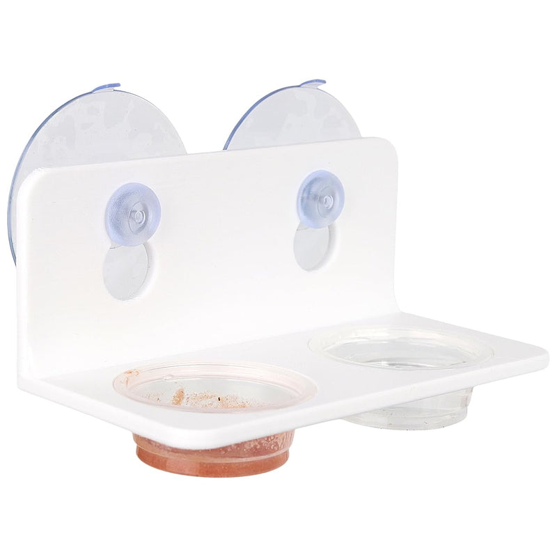 CRITTZOO Crested Gecko Feeding Ledge with 10PCS Gecko Food Water Dish - White