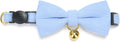 YUDOTE Cotton Breakaway Cat Collar with Bow Tie and Bell, Adjustable Cute Soft Corduroy Kitten Collars for Girl and Boy Cats