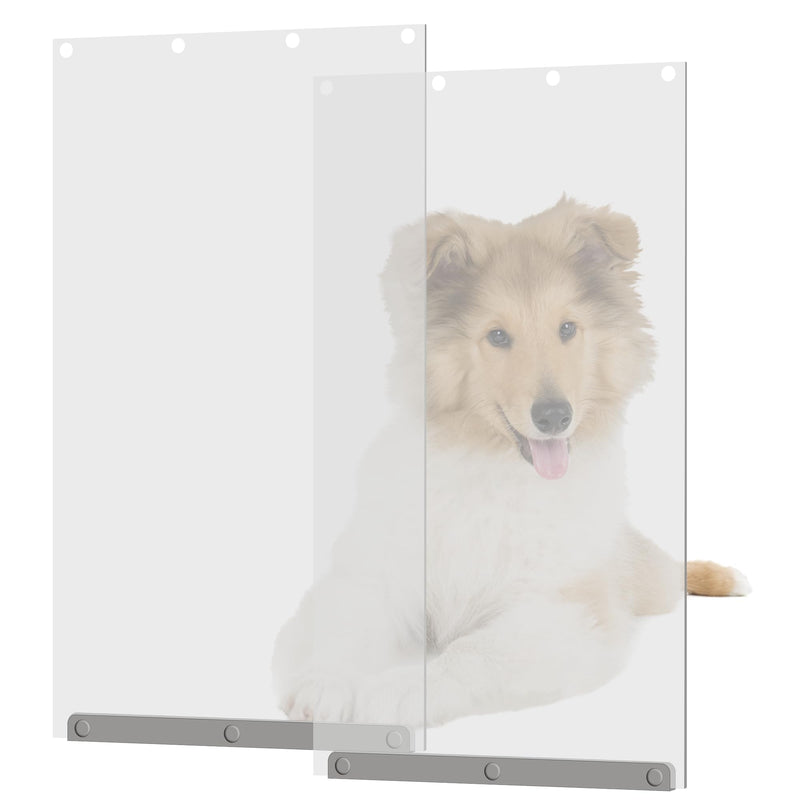 TonGass (2-Pack) Transparent Dog Door Flap Replacement Large Compatible with Ideal Pet Products Ruff Weather Dog Doors Model DSRWXL - 10