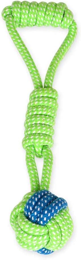 Sunglow Dog Toy Interactive Chewing Rope Ball Toys Natural Cotton Washable Durable Tug of War for Small Medium Dogs Pupp