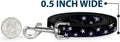 Buckle-Down Pet Leash - Glowing Stars in Space Black/Purple/White