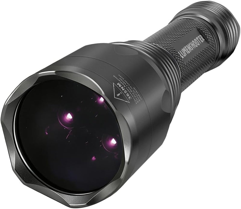 LUMENSHOOTER S3 365nm UV Flashlight with 3 LEDs, Powerful Blacklight Flashlights for Pet Urine Detection, Resin Curing, Rocks, Scorpion