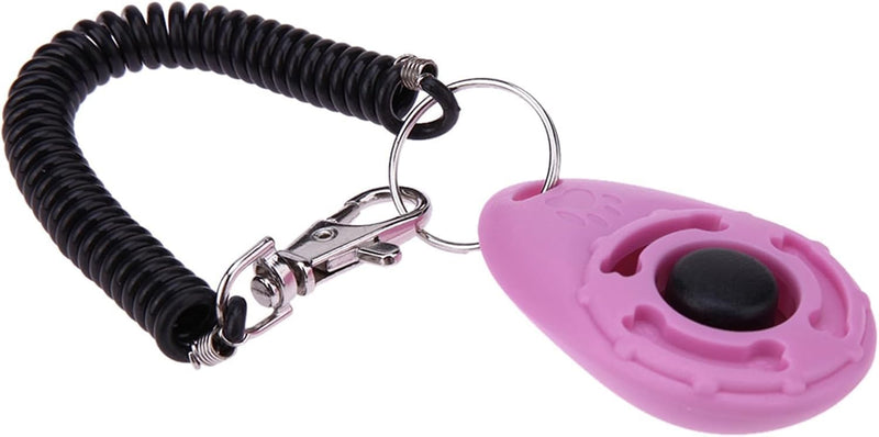 Jinshining 1pc Pink Clicker Easy to Use with Button Dog Training Accessories Strong and Long-Lasting,Training and Behavior Aids