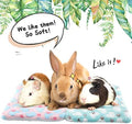 Jetec 4 Pcs Guinea Pig Bed Pads Heart Pattern, 10 x 11 Inch Plush Mat
