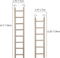 2pcs Birdie Basics Wooden Ladder for Bird Cage Climbing Ladder Toy for Parakeets Parrots Cockatoo (6 Step & 8 Step)