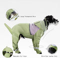 Waterproof Dog Raincoat, Clear Hood, Leash Hole