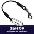 Leash Boss Dog Car Seat Belt Restraint - No-Chew Heavy Duty Car Seatbelt for Pets - 5 Sizes - Coated Steel Rope to Preve