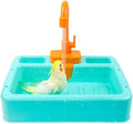 kathson Bird Bathtub,Parrot Shower Box,Automatic Parakeet Bathtub with Faucet,Bird Bathing Tub Container Cage Accessory 