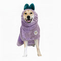 DERPYCHAPPY Premium Dog Towel Robe & Dog Bathrobe for Drying Dogs Made in Korea | Super Absorbent Quick & Adjustable Microfiber Bath Towel for Cats & Puppy Robes After Bath | Drying Coat (Lavender,XL)