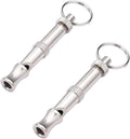 2Pcs Silver Adjustable Ultrasonic Dog Whistle, Portable Dog Training and Behavior Aids, Pet Whistle Supersonic Whistle D