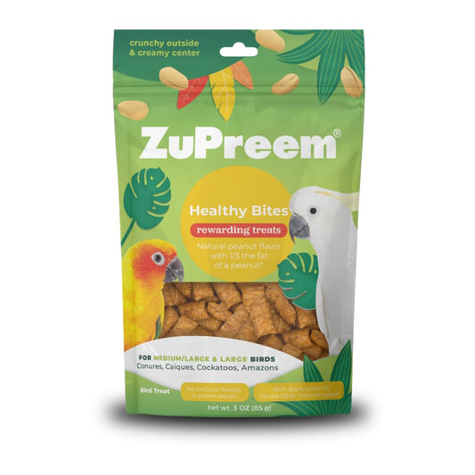 ZuPreem Healthy Bites, Rewarding Bird Treat, Medium/Large to Large Birds, No Artificial Flavors or Preservatives, Treat for Conures, Caiques, Cockatoos, and Amazons, 3oz
