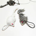 Caticalife Real Rabbit Fur Mouse Cat Toy - 5 Pack with Crinkle Sound, Rattle & Rope, Extra-Wide Durable Tail, Interactive Hunting Toys for Indoor Cats (No Catnip)