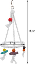 Hypeety Bird Swing Multi Birds Cotton Rope Round Hanging Hammock Perch Toy
