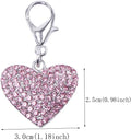 Dog and cat shiny heart shape full rhinestone charm pendant