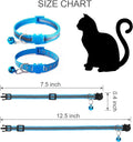 2 Pack Cat Collar with Bells, Breakaway Reflective Kitten Collars with Safety Buckle Adjustable for Girl and Boy Pets, Purple