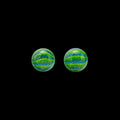 Dichro Green Glass Sphere Marbles (Pack of 2) | Two 6mm Marbles | Solid Borosilicate Glass Spheres with Dichroic Green L