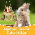 Jorewood Rabbit Chew Toys,Natural Hanging Basket with Sweet Bamboo,Timothy Hay,Peach Sticks for Bunny Chinchillas Guinea